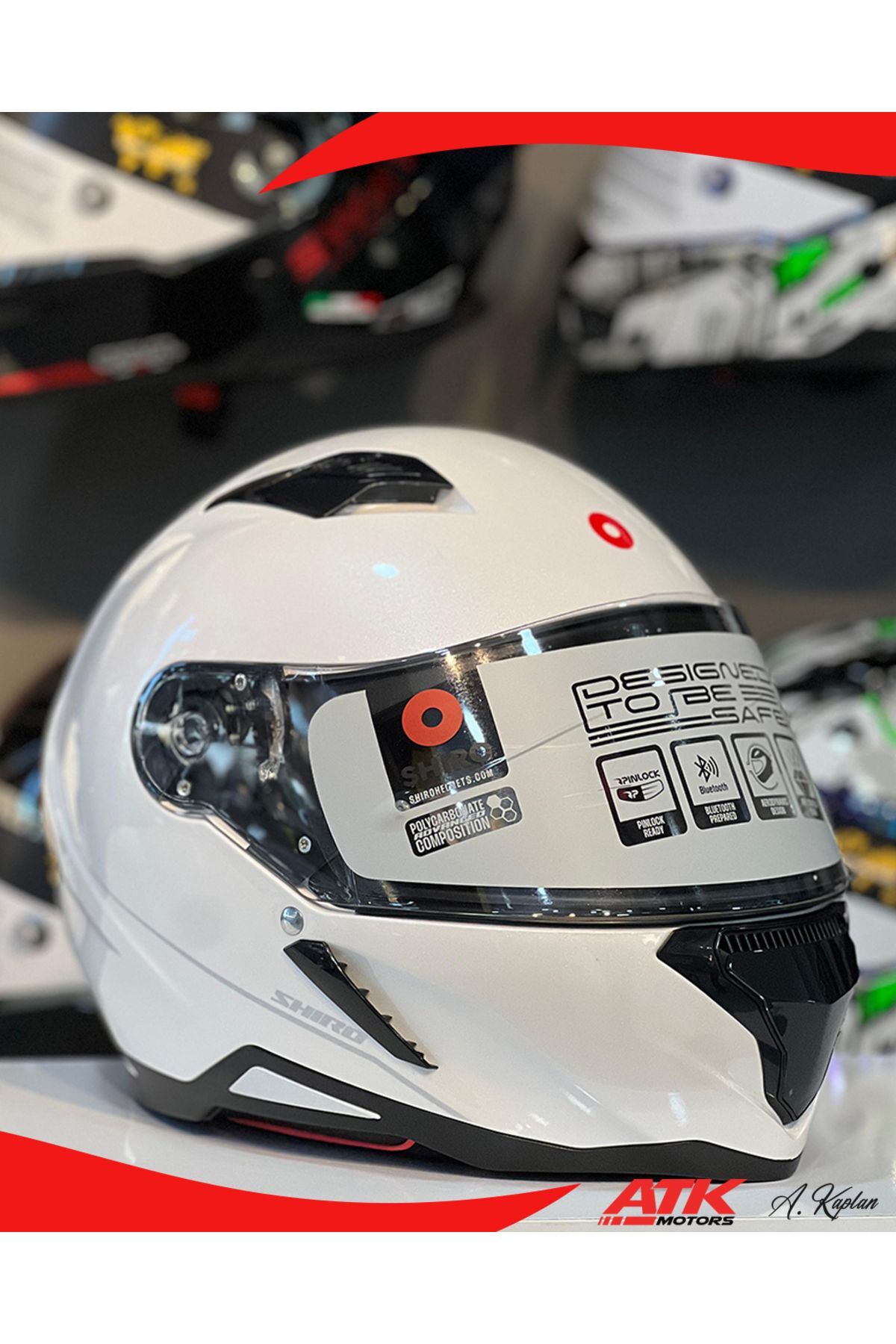 Hunter Parlak Beyaz Full Face Kask Tam Kask Vizör Kilitli Tasarım Kaplama DOT Sertifikalı Kask