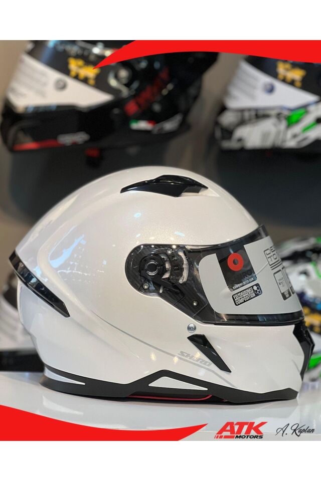 Hunter Parlak Beyaz Full Face Kask Tam Kask Vizör Kilitli Tasarım Kaplama DOT Sertifikalı Kask