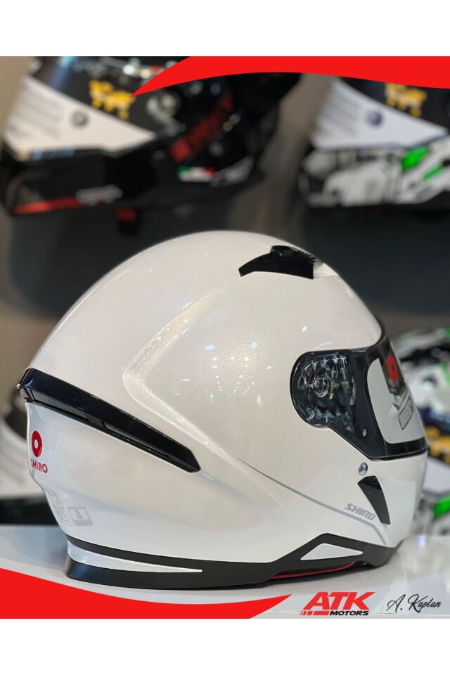 Hunter Parlak Beyaz Full Face Kask Tam Kask Vizör Kilitli Tasarım Kaplama DOT Sertifikalı Kask