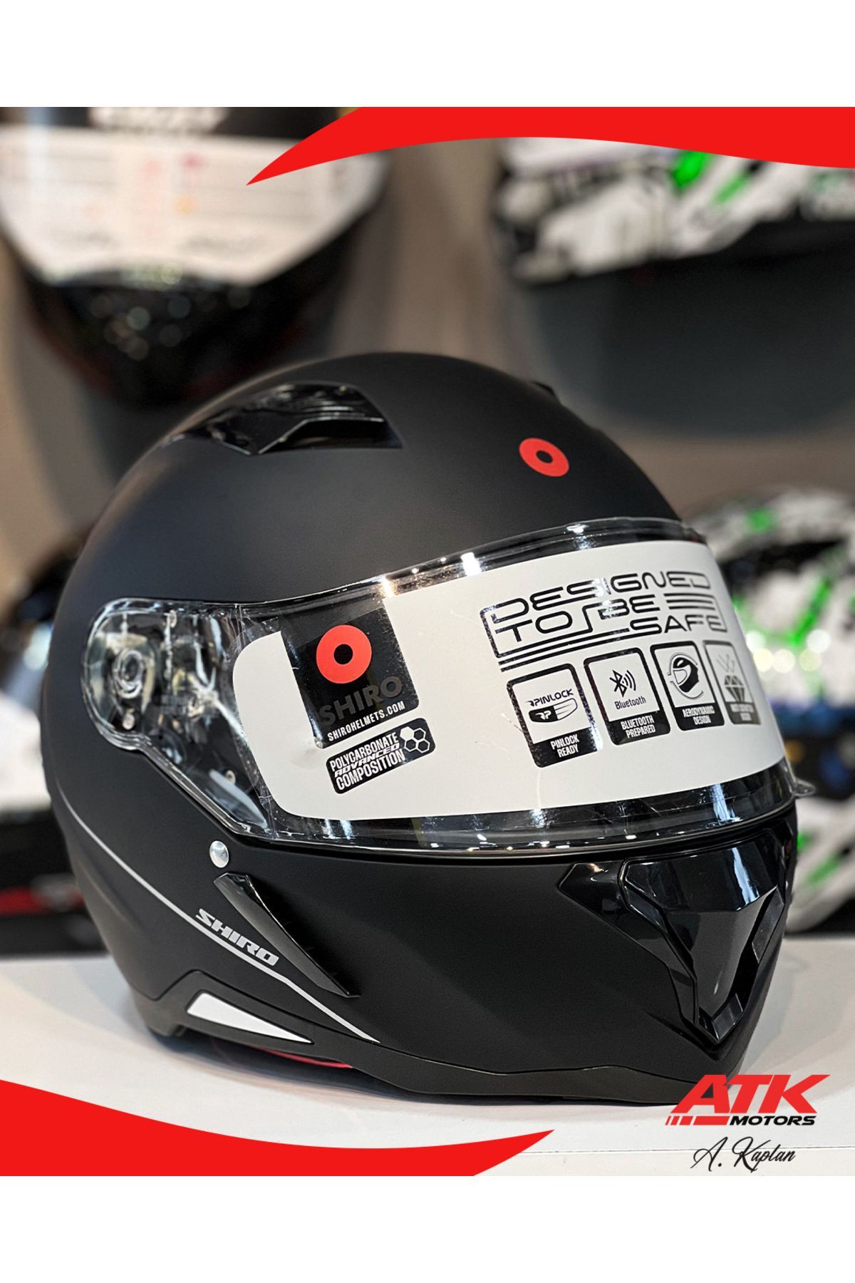 Hunter Mat Siyah Kask Full Face Kask Motosiklet Kaskı Kapalı Kask Full Siyah Kask
