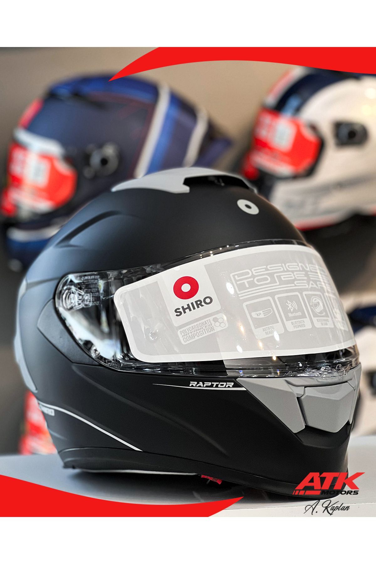 Raptor Mat Siyah Kask Full Face Kask Motosiklet Kaskı Kapalı Kask Full Siyah Kask