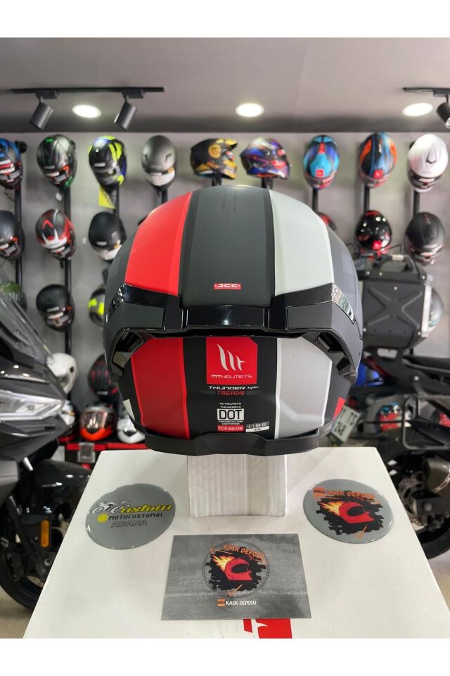 Thunder 4 SV Treads B5 Full Face Kırmızı Kapalı Kask