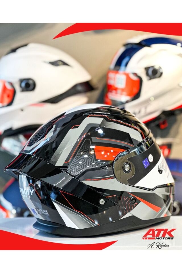 850 Beyaz Fullface Kask Siyah Motosiklet Kaskları Kapalı Kasklar Gümüş Aynalı Vizör