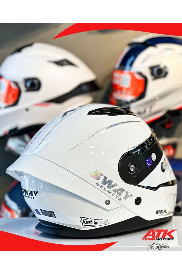 850 Beyaz Fullface Kask Motosiklet Kaskları Kapalı Kasklar Gümüş Aynalı Vizör
