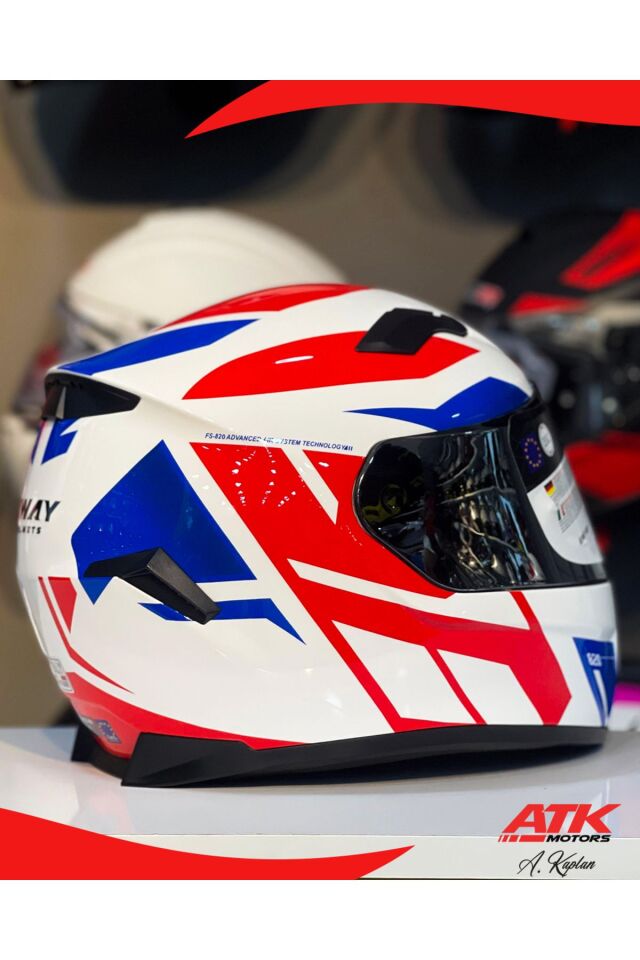 820 Dakar 2 Fullface Kask Motosiklet Kaskı Tam Kask Gümüş Vizörlü Kasklar