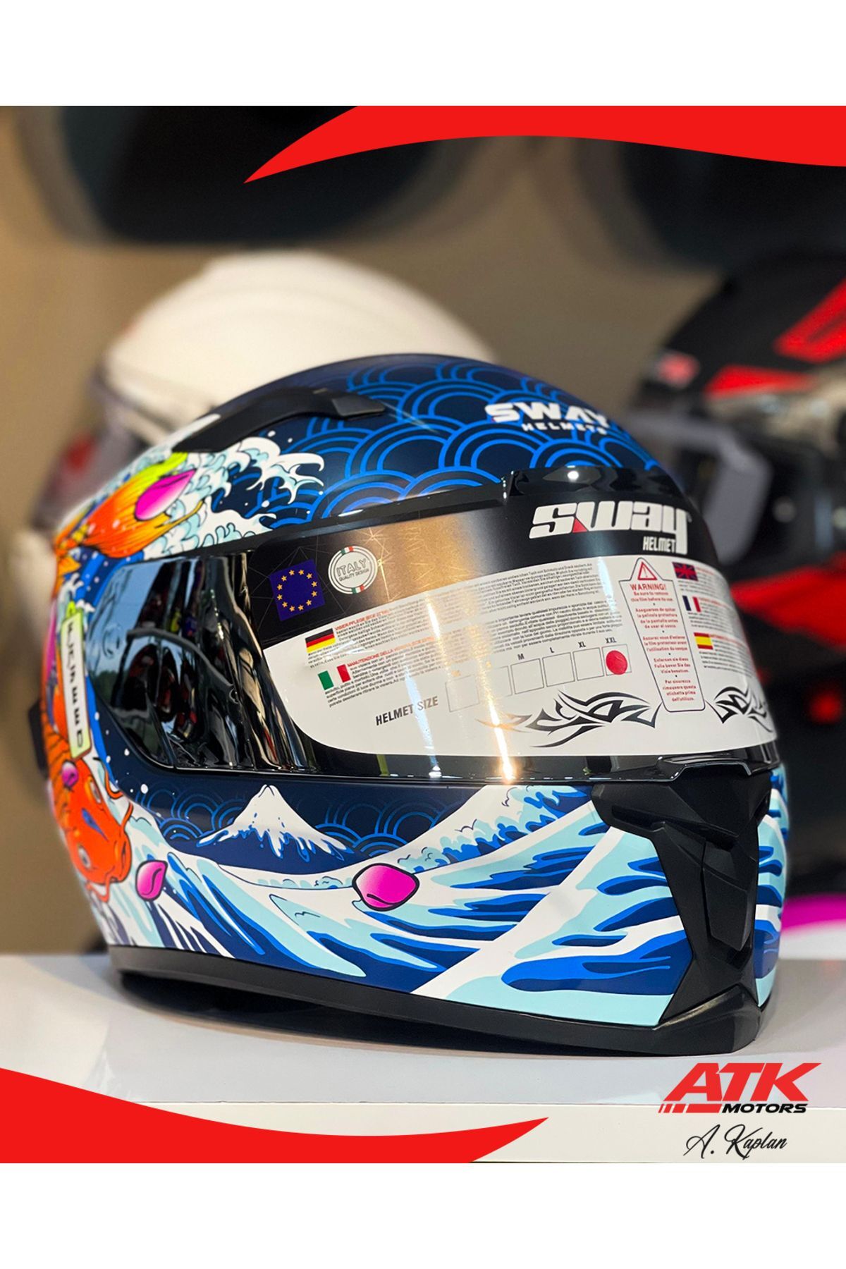820 Dakar 5 Fullface Kask Motosiklet Kaskı Tam Kask Gümüş Vizörlü Kasklar