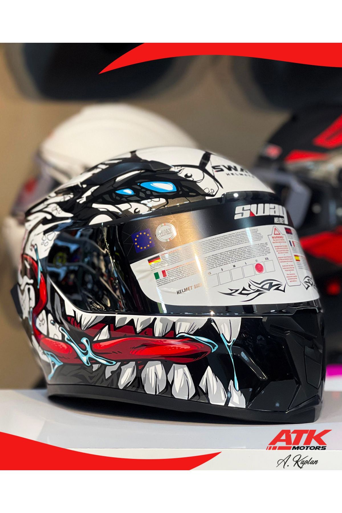 820 Beast Fullface Kask Motosiklet Kaskı Tam Kask Gümüş Vizörlü Kasklar