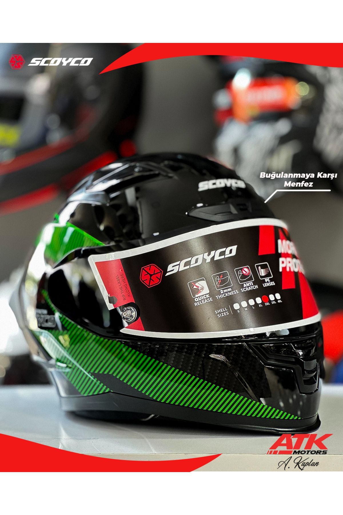 871 Ghost Fullface Kask Motosiklet Kaskı Karbon Desenli Kask Tam Kask