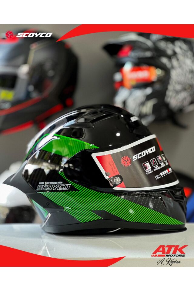 871 Ghost Fullface Kask Motosiklet Kaskı Karbon Desenli Kask Tam Kask