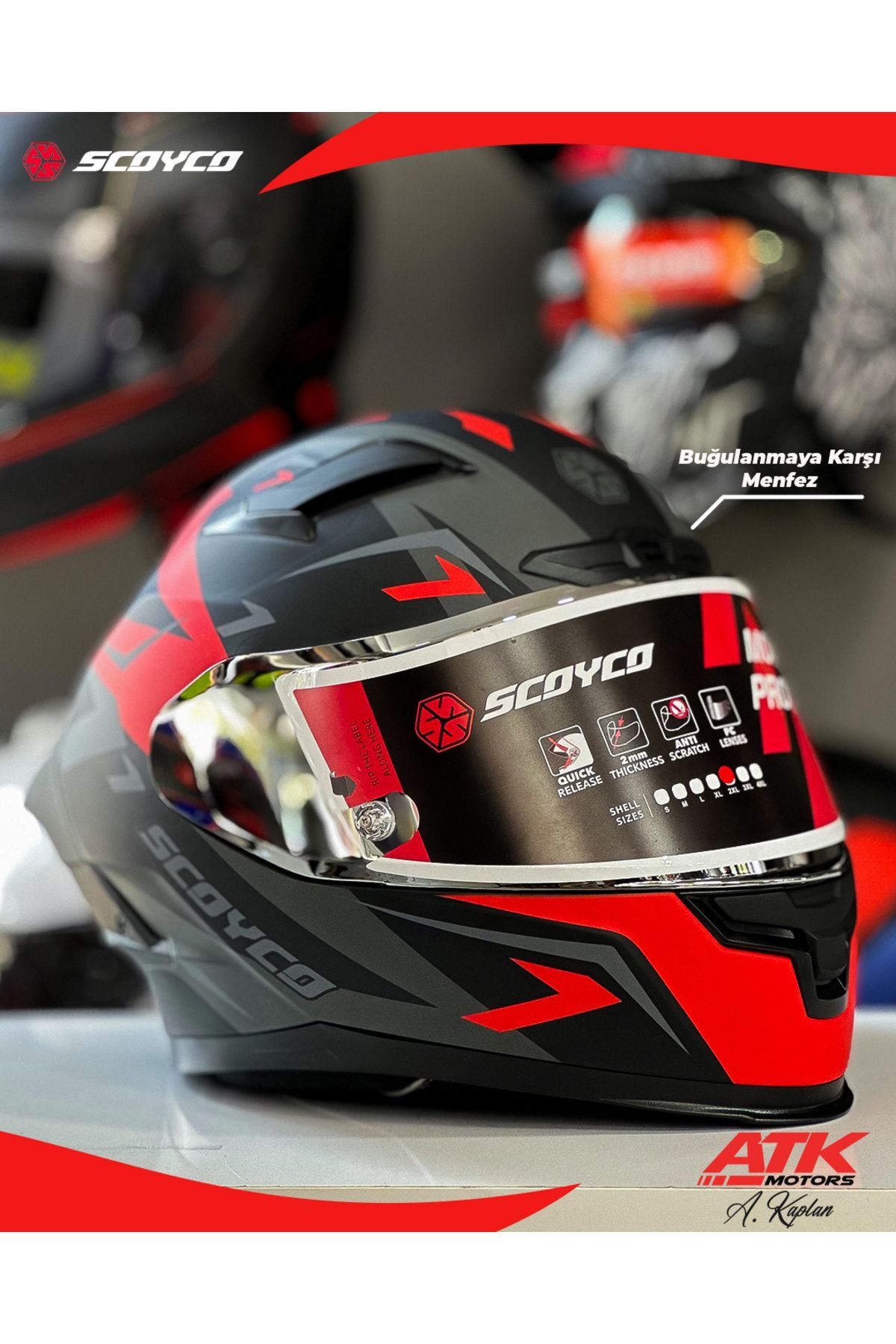 871 Debris Fullface Kask Motosiklet Kaskı Tam Kask Gümüş Vizörlü