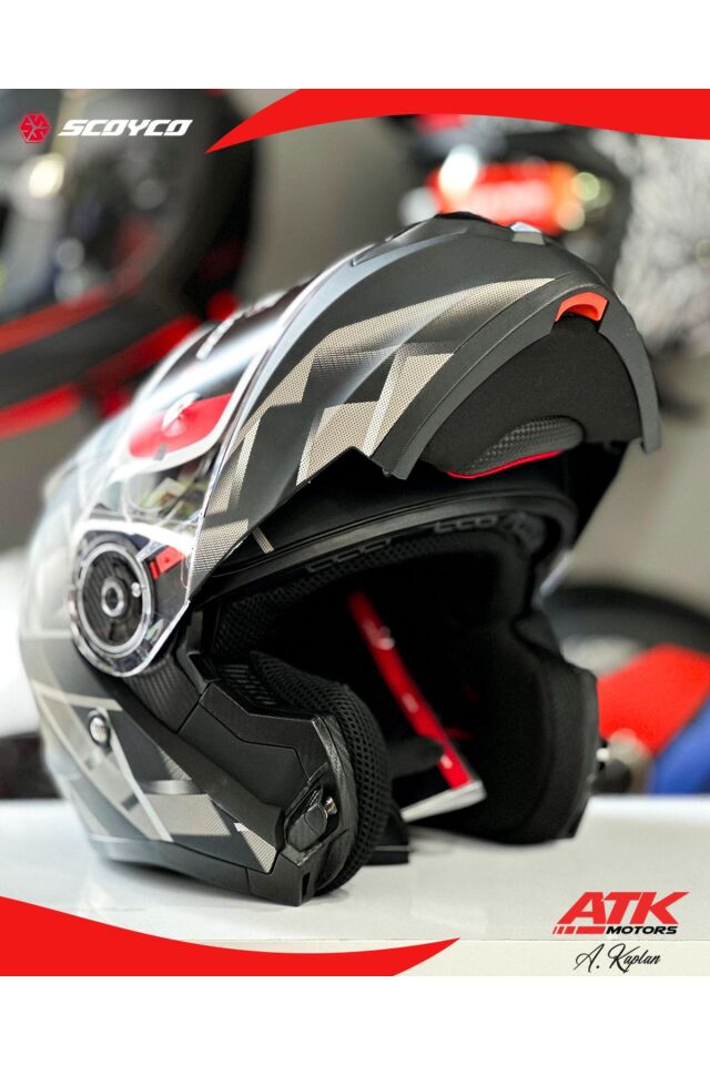868 Night Çene Açılır Kask Motosiklet Kaskı Açılır Kask Mat Siyah Kask