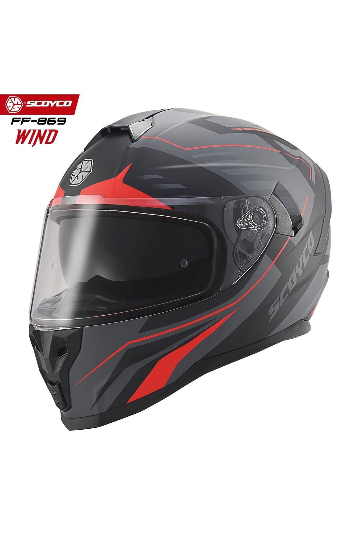 FF-869 FULL FACE ( Kapalı ) Güneş Vizörlü ( Gözlüklü ) Motorsiklet Kaskı ( DOT-CE ) WIND