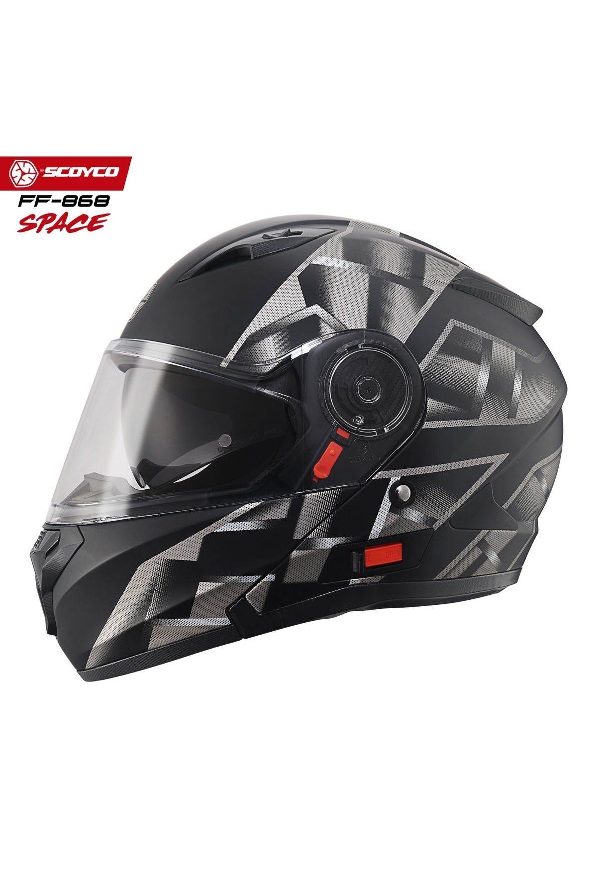 FF-868 Çene Açılır - Güneş Vizörlü ( Gözlüklü ) Motorsiklet Kaskı ( DOT-CE ) SPACE