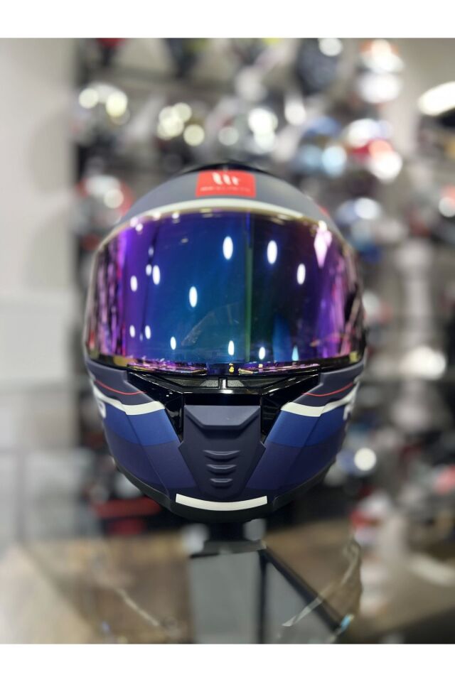 Helmets Thunder 4 R25 Mavi Şeffaf Vİzörlü