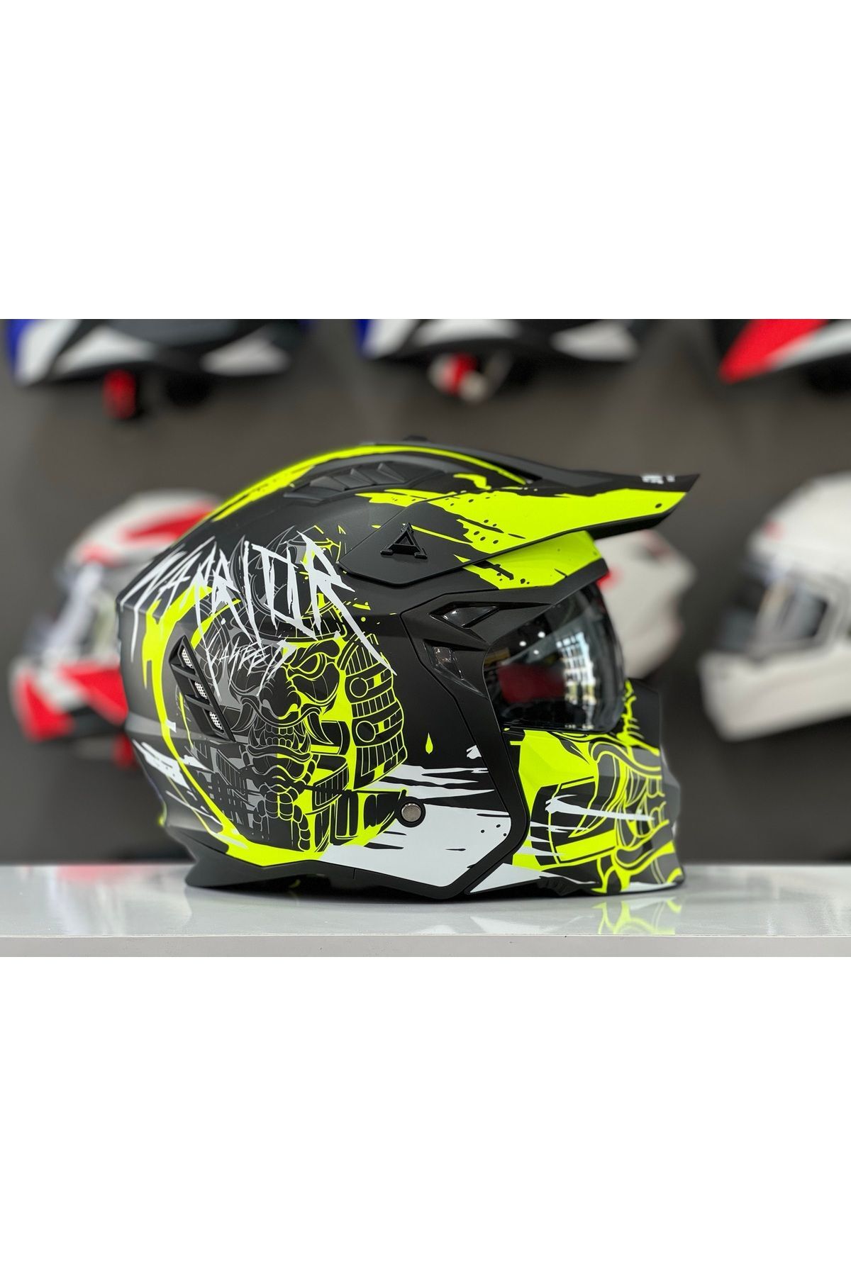 X1-X SEUL WARRIOR BLACK YELLOW ÇENE AÇILIR GÜNEŞ VİZÖRLÜ KASK