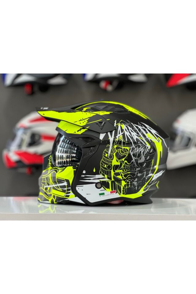 X1-X SEUL WARRIOR BLACK YELLOW ÇENE AÇILIR GÜNEŞ VİZÖRLÜ KASK
