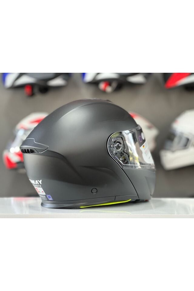 917 MAT BLACK GÜNEŞ VİZÖRLÜ ÇENE AÇILIR KASK