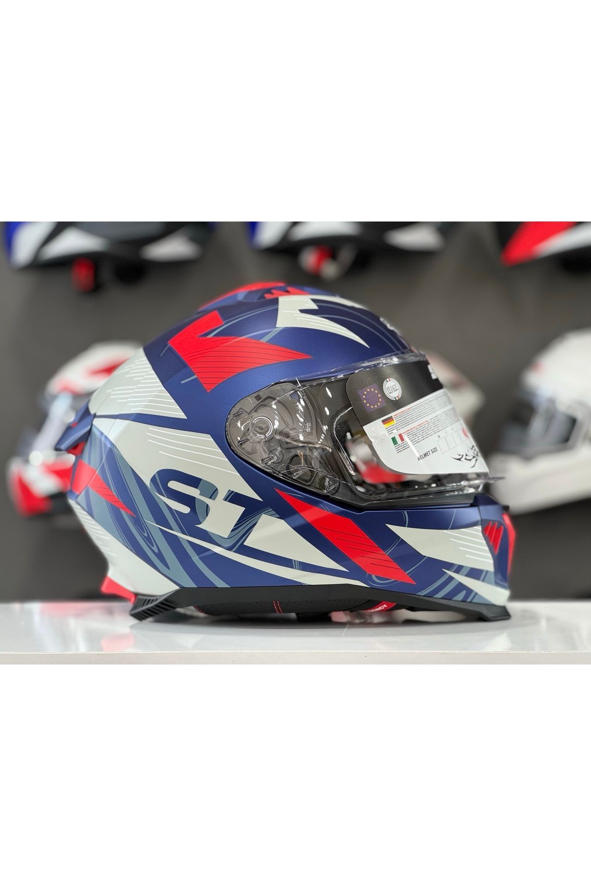 865 ST BLUE RED FULL FACE GÜNEŞ VİZÖRLÜ KASK
