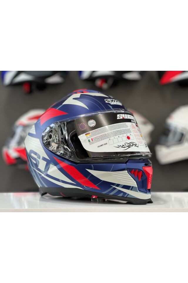 865 ST BLUE RED FULL FACE GÜNEŞ VİZÖRLÜ KASK