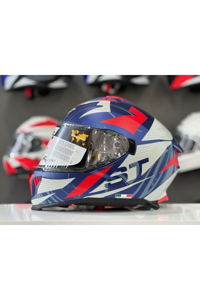 865 ST BLUE RED FULL FACE GÜNEŞ VİZÖRLÜ KASK