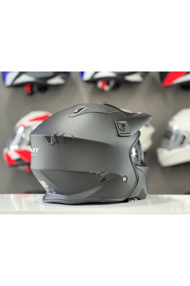 726X TOKYO MAT BLACK ÇENE AÇILIR GÜNEŞ VİZÖRLÜ KASK