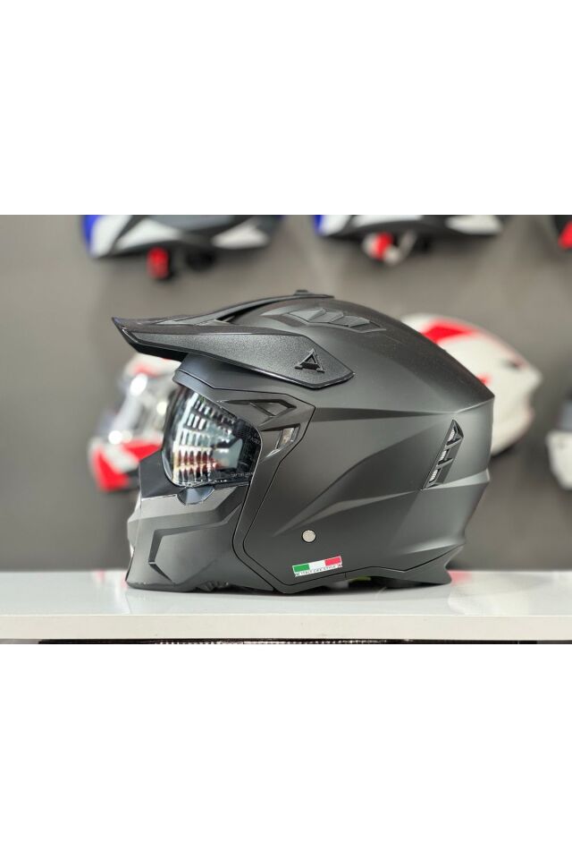 X1-X SEUL MAT BLACK ÇENE AÇILIR GÜNEŞ VİZÖRLÜ KASK