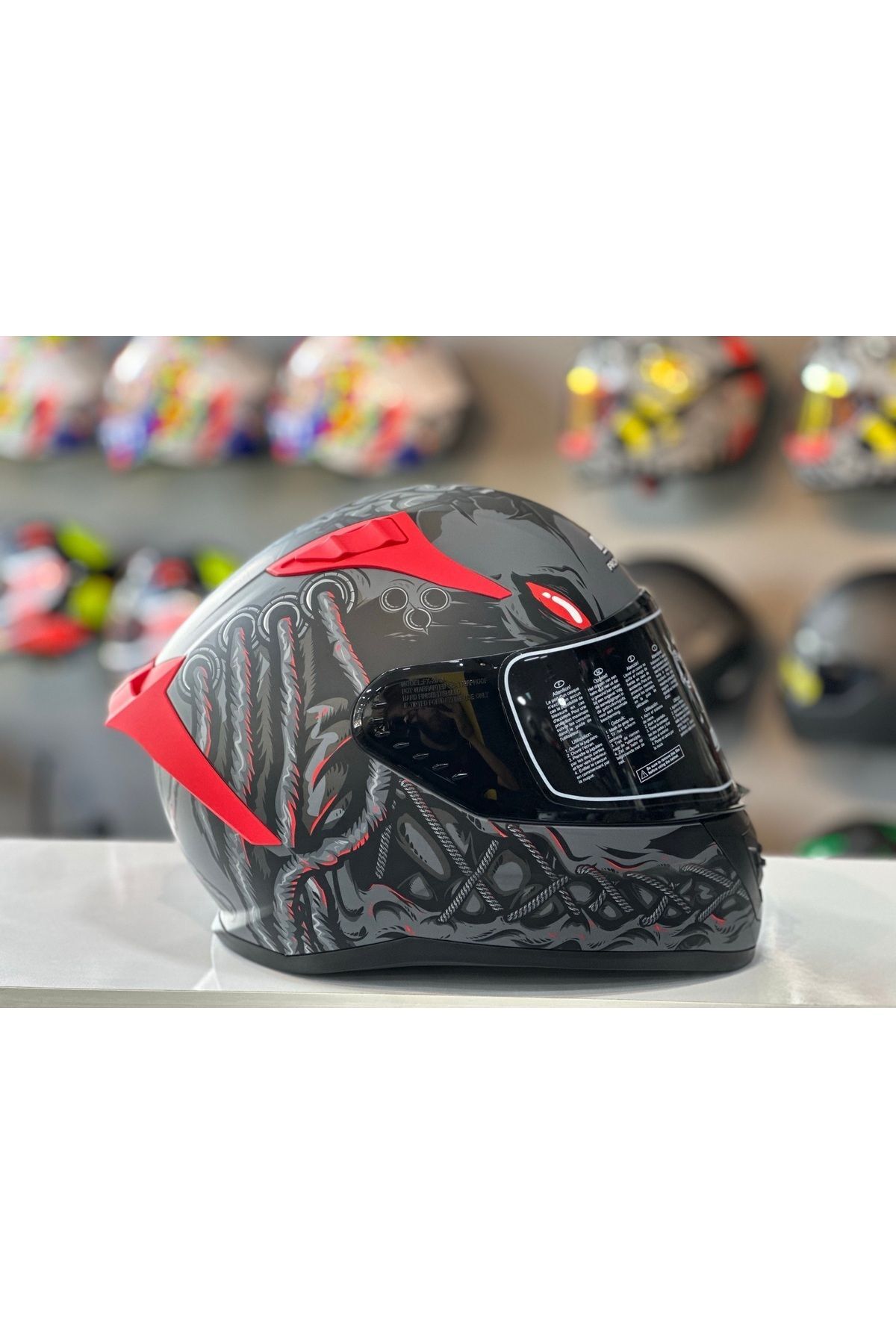 MTS PROHELMETS M-801 SNAKE DREKA FULL FACE GÜNEŞ VİZÖRLÜ KASK RENKLİ CAM