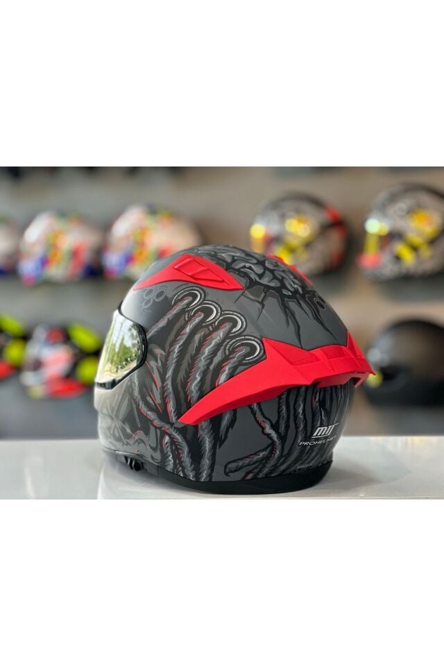 MTS PROHELMETS M-801 SNAKE DREKA FULL FACE GÜNEŞ VİZÖRLÜ KASK RENKLİ CAM