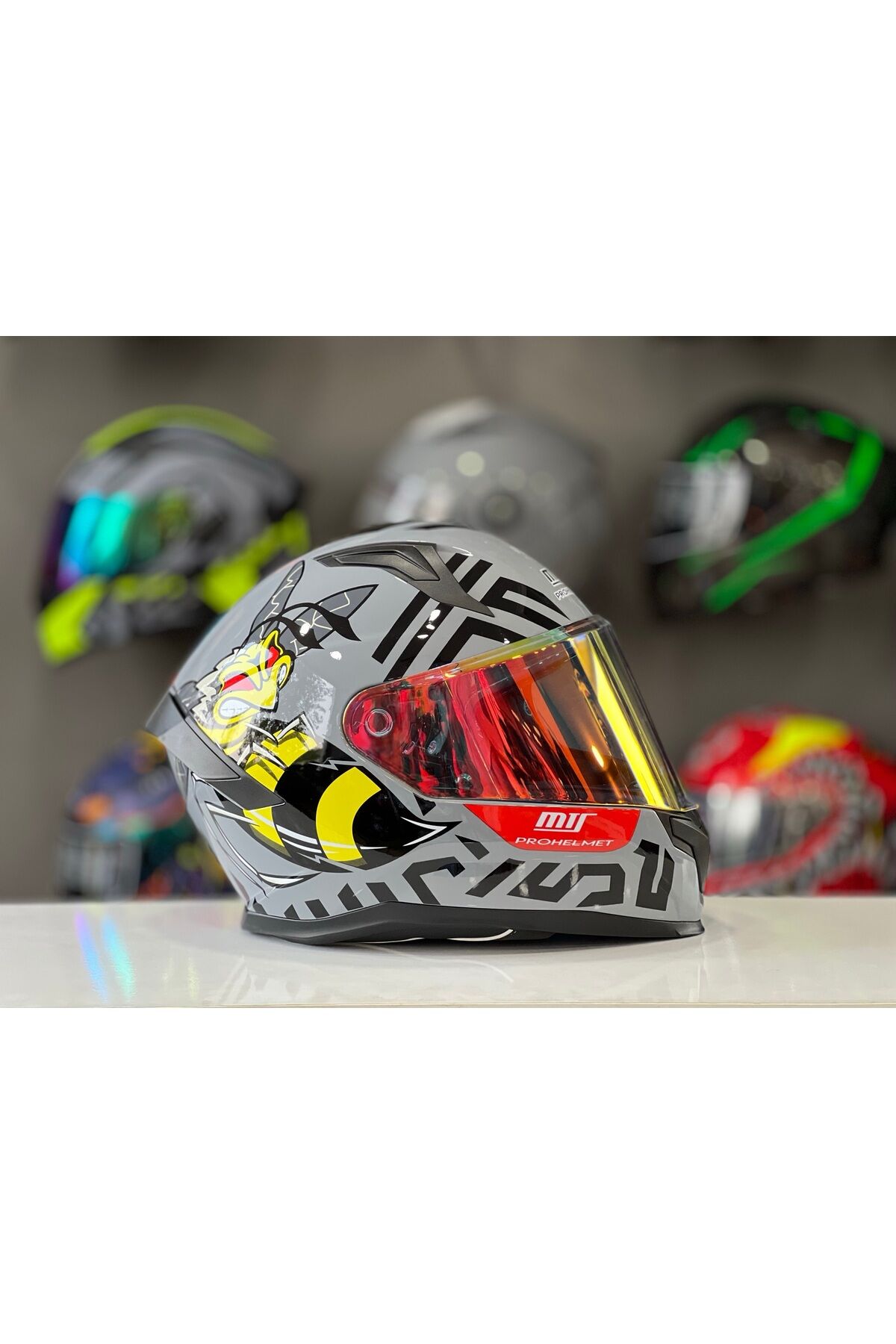 MTS PROHELMETS M-910 BEE FULL FACE RENKLİ CAM GÜNEŞ VİZÖRLÜ KASK