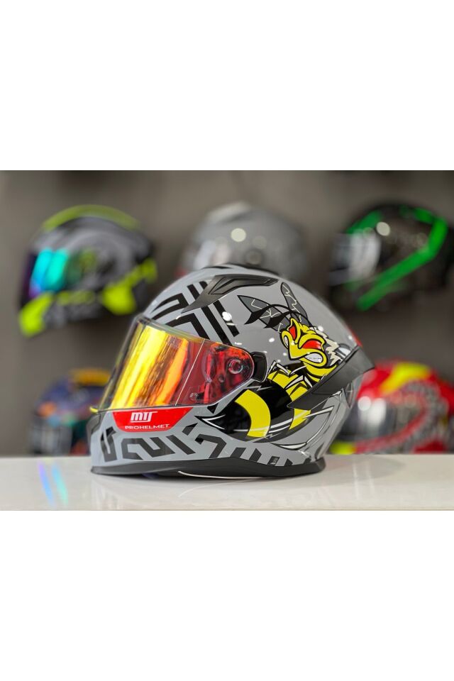 MTS PROHELMETS M-910 BEE FULL FACE RENKLİ CAM GÜNEŞ VİZÖRLÜ KASK