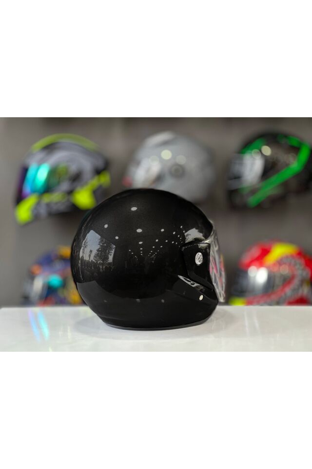 Motosiklet Yarım Kask İthal A Kalite Siyah