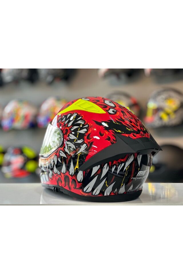 MTS PROHELMETES M-801 SNAKE DEMON FULL FACE GÜNEŞ VİZÖRLÜ KASK RENKLİ CAM