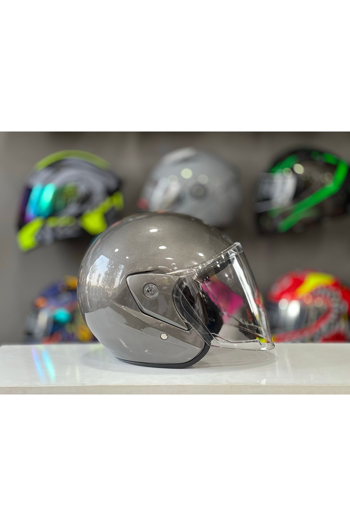 Motosiklet Yarım Kask İthal A Kalite Füme