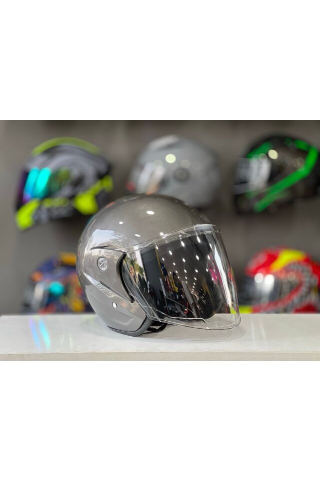Motosiklet Yarım Kask İthal A Kalite Füme