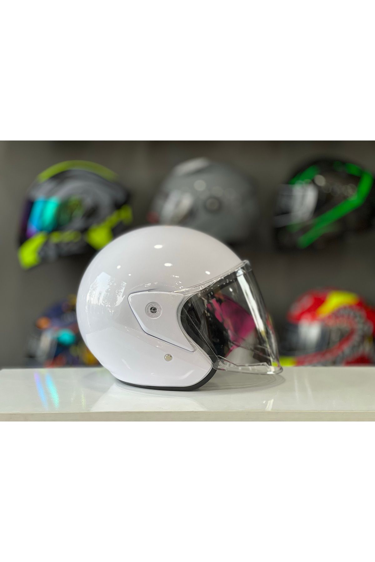 Motosiklet Yarım Kask İthal A Kalite Beyaz