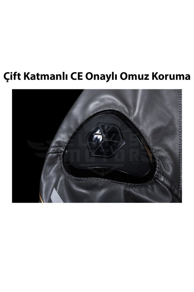 Jk187 Deri 4 Mevsim Motosiklet Montu Kırmızı