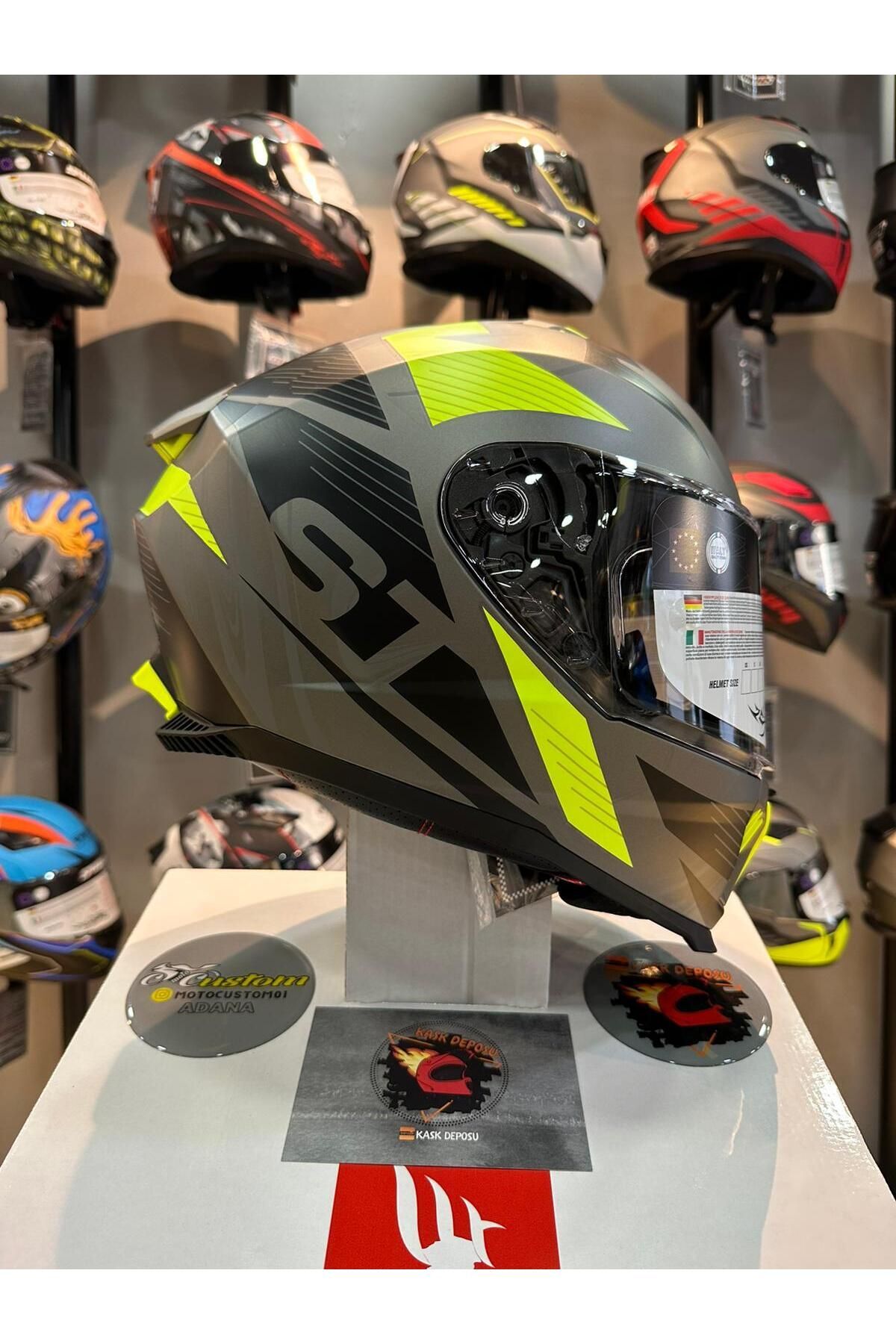 865 ST Titanium Yellow Full Face Motosiklet Kaskı