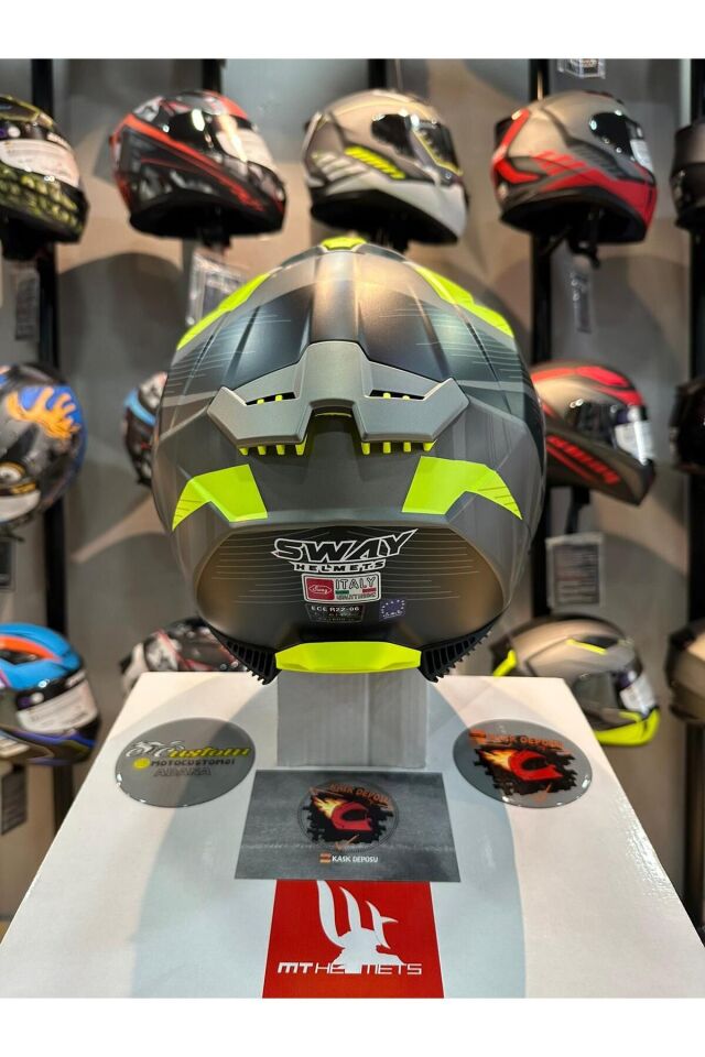 865 ST Titanium Yellow Full Face Motosiklet Kaskı