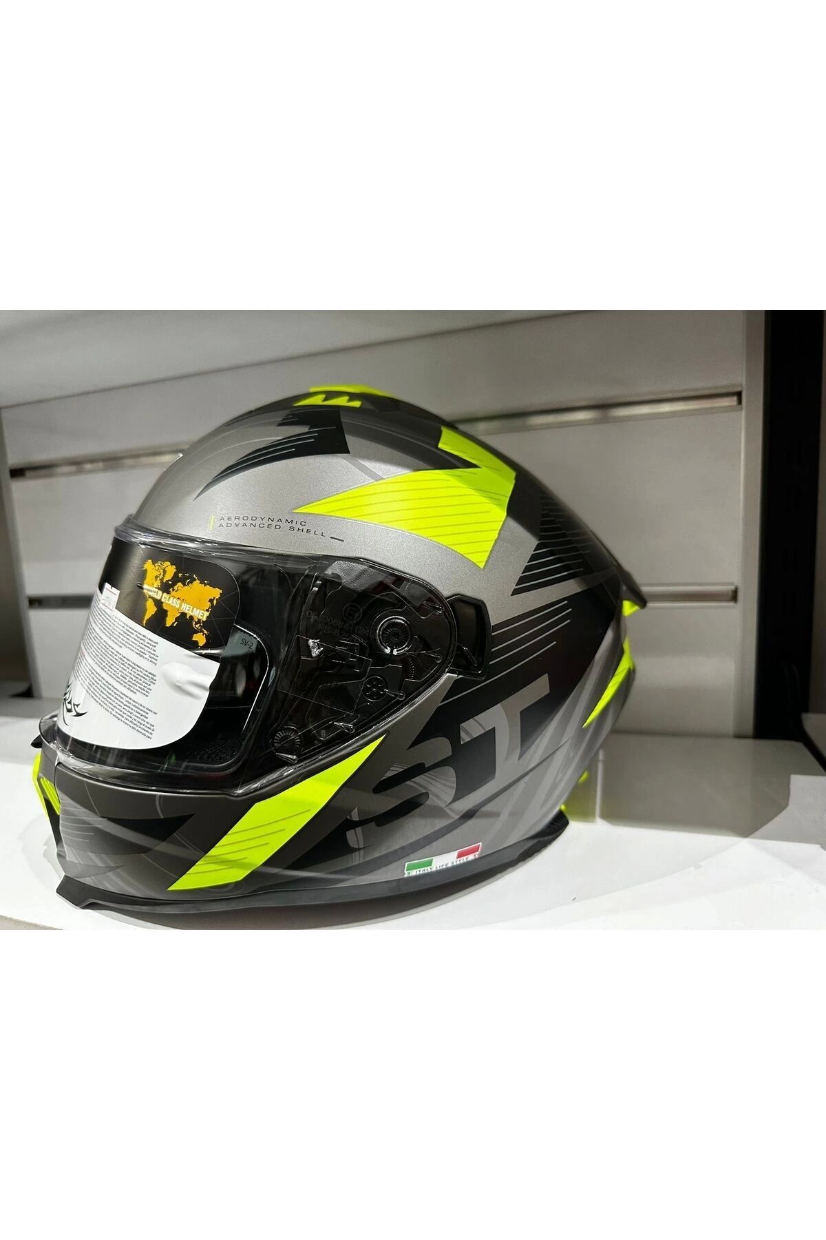 KASK SW-865 ST  TİTANYUM/YELLOW GÜNEŞ GÖZLÜKLÜ