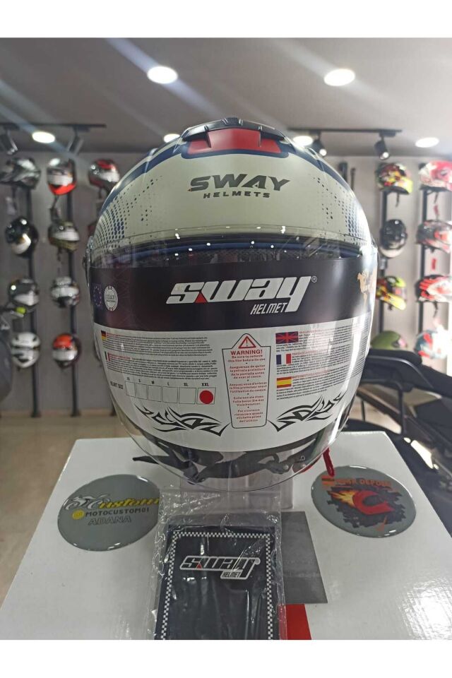 SW715 Gemini Green Beige Yarım Motosiklet Kaskı