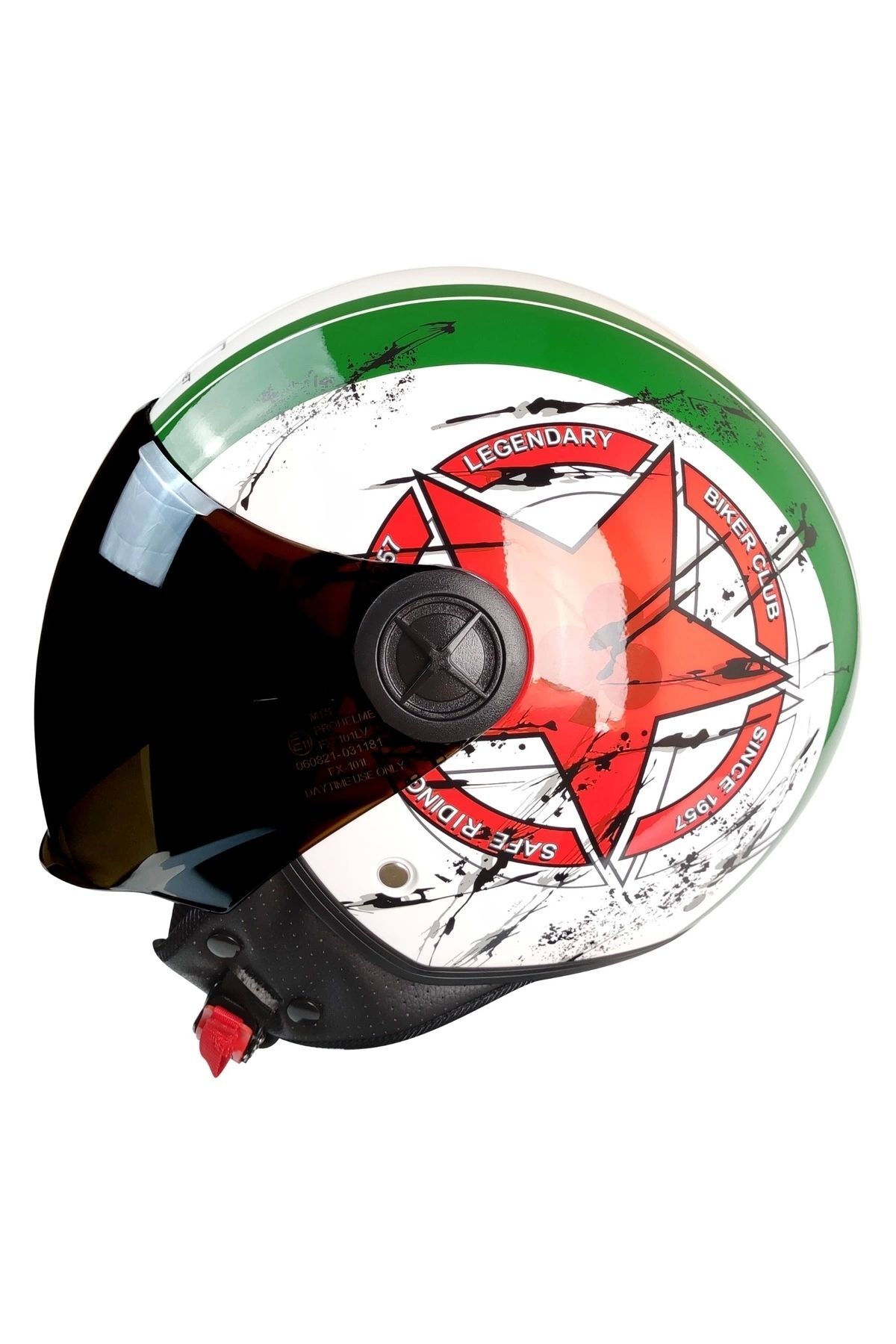 KASK MTS FX-101 PARLAK STAR/İTALY ÇENESİZ
