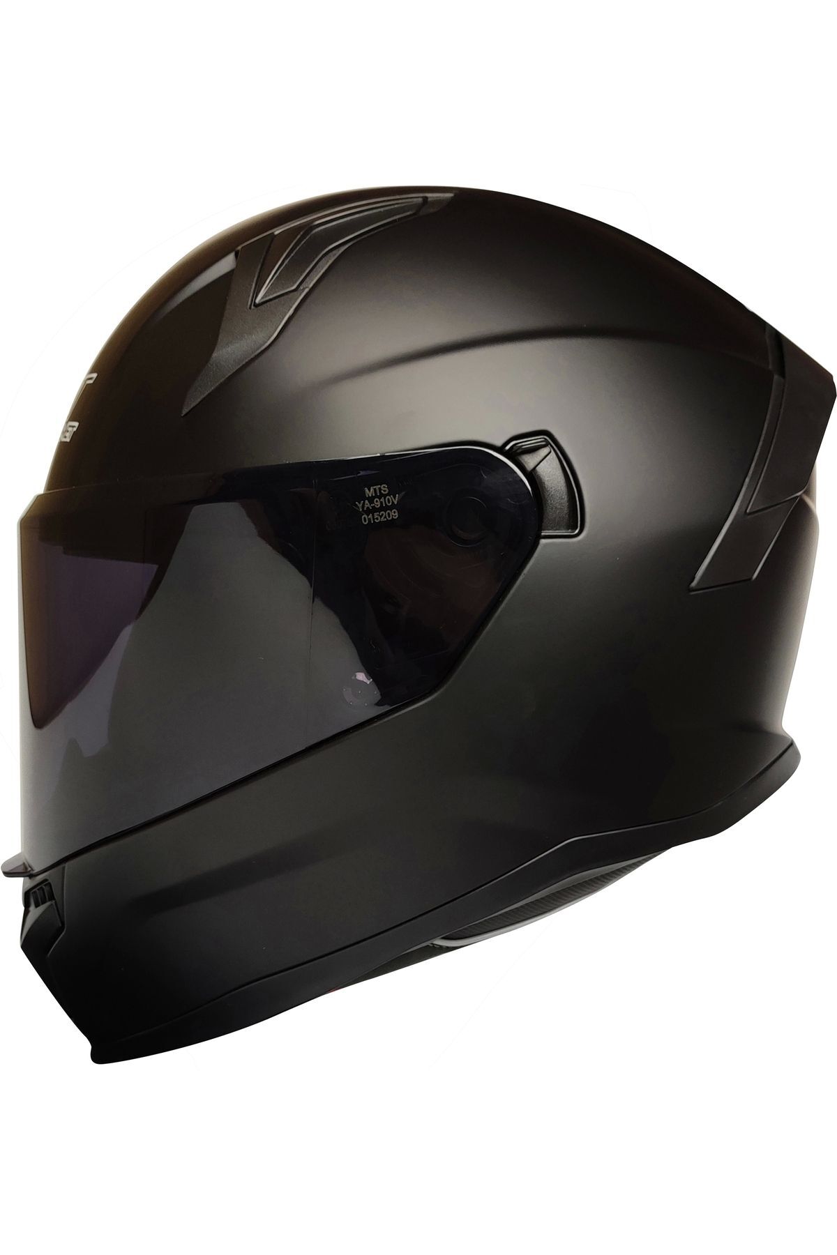 M-910 Mat Siyah Güneş Vizörlü Kask (SİYAH CAMLI)