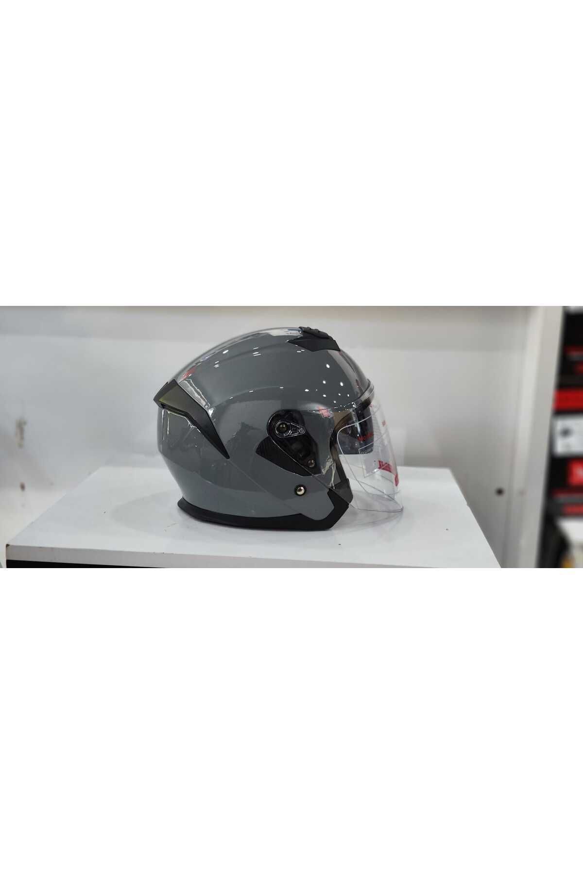 Jk 526 Güneş Vizörlü Nargo Gri Açık Kask
