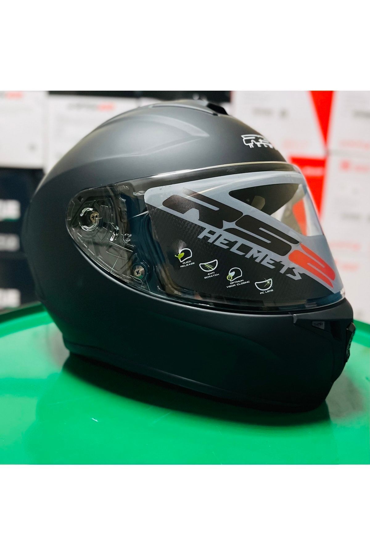Tez Motor Dp-815 Full Face Motosiklet Kaskı Mat Black