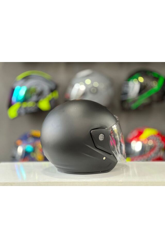 Motosiklet Yarım Kask İthal A Kalite Mat Siyah MAT SİYAH - XL