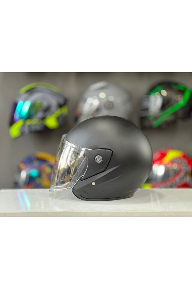 Motosiklet Yarım Kask İthal A Kalite Mat Siyah MAT SİYAH - XL