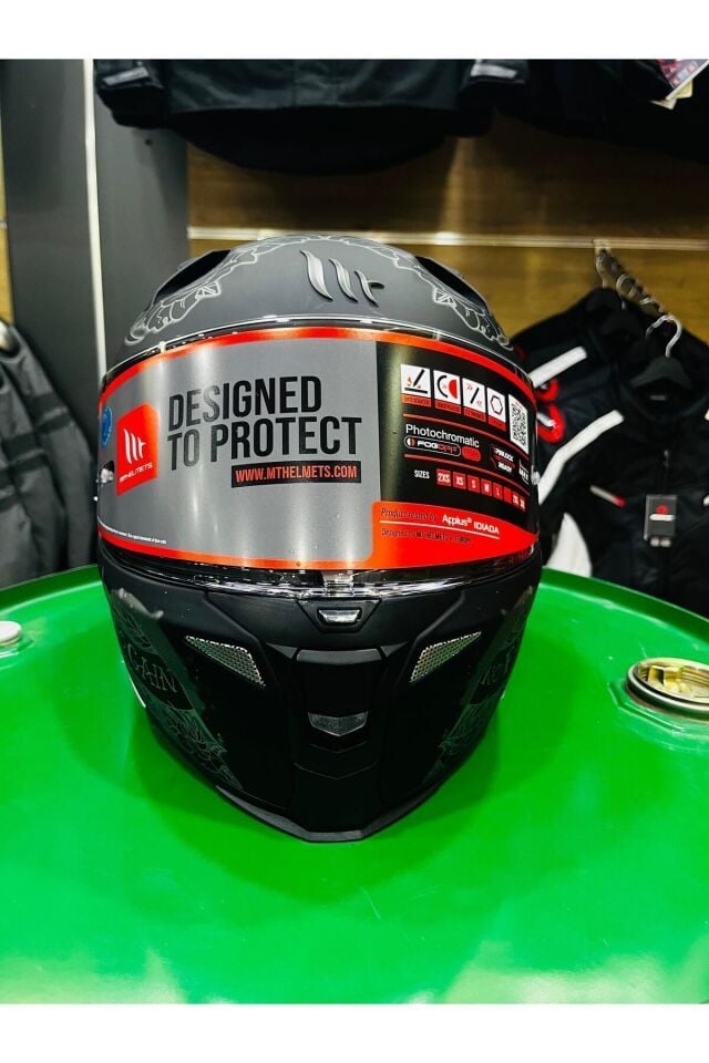 TEZ MOTOR MT HELMETS REVENGE 2 FULL FACE KAPALI MOTOSİKLET KASKI SKULL&ROSES A1 MATT BLACK - 2XL