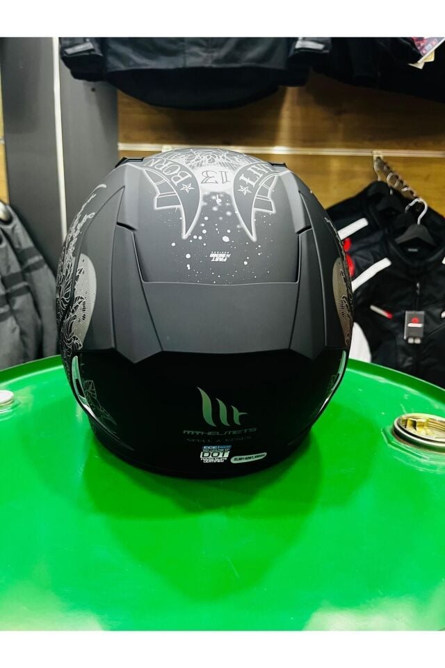 TEZ MOTOR MT HELMETS REVENGE 2 FULL FACE KAPALI MOTOSİKLET KASKI SKULL&ROSES A1 MATT BLACK - 2XL
