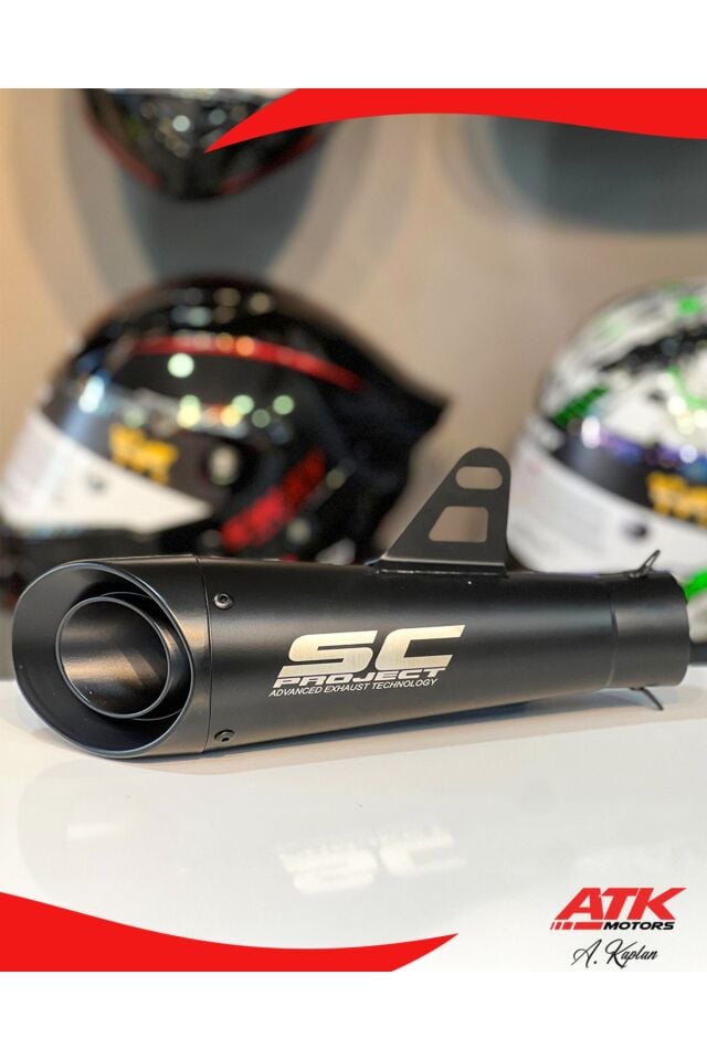 SC Project Egzoz Universal Motosiklet Egzozu Tüp Egzoz Keskin Model Siyah