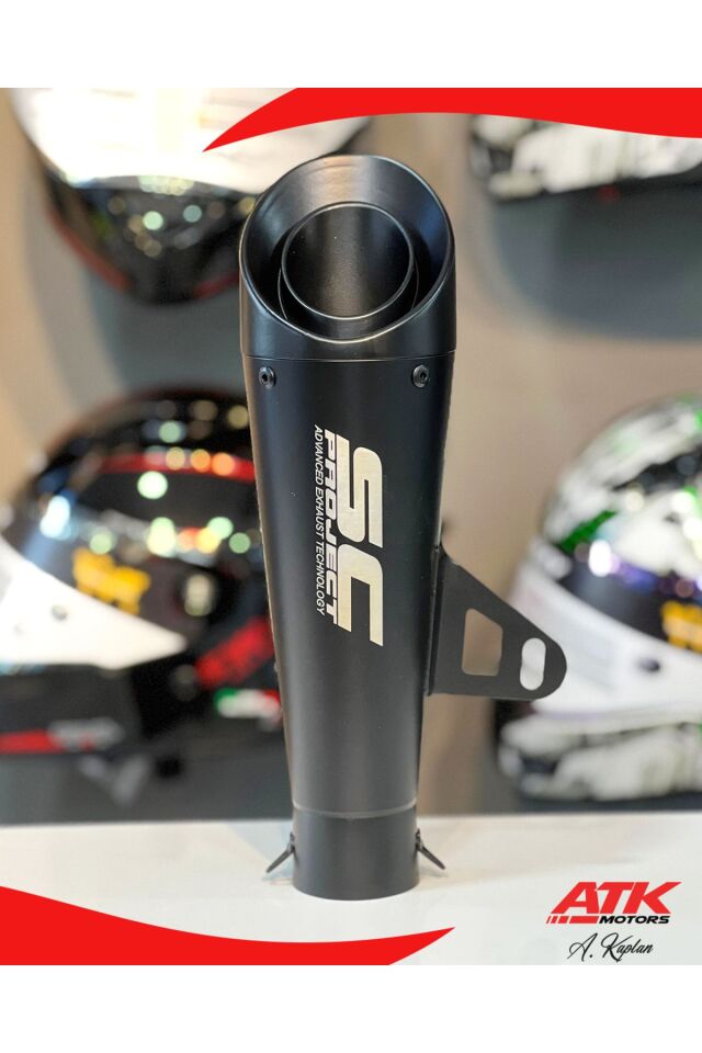 SC Project Egzoz Universal Motosiklet Egzozu Tüp Egzoz Keskin Model Siyah